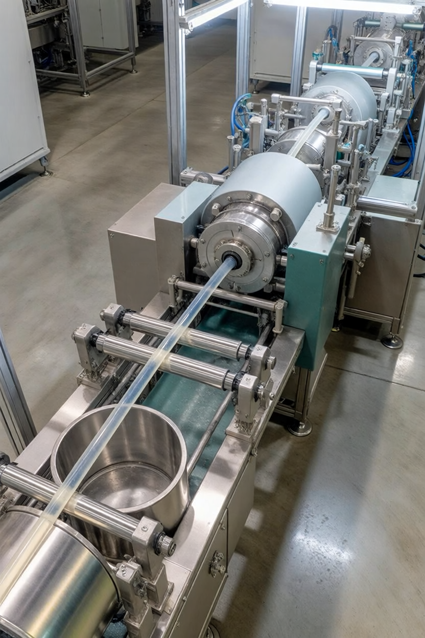 Extrusion line portrait at Universal Plastics manufacturing facility