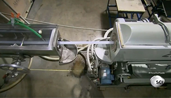 Keg line tubing being extruded at BeerTubing.com facility